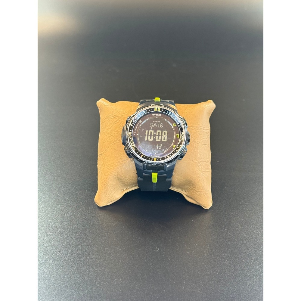 Casio Pro Trek PRW-3000 Digital Watch Triple Sensor Used New Battery